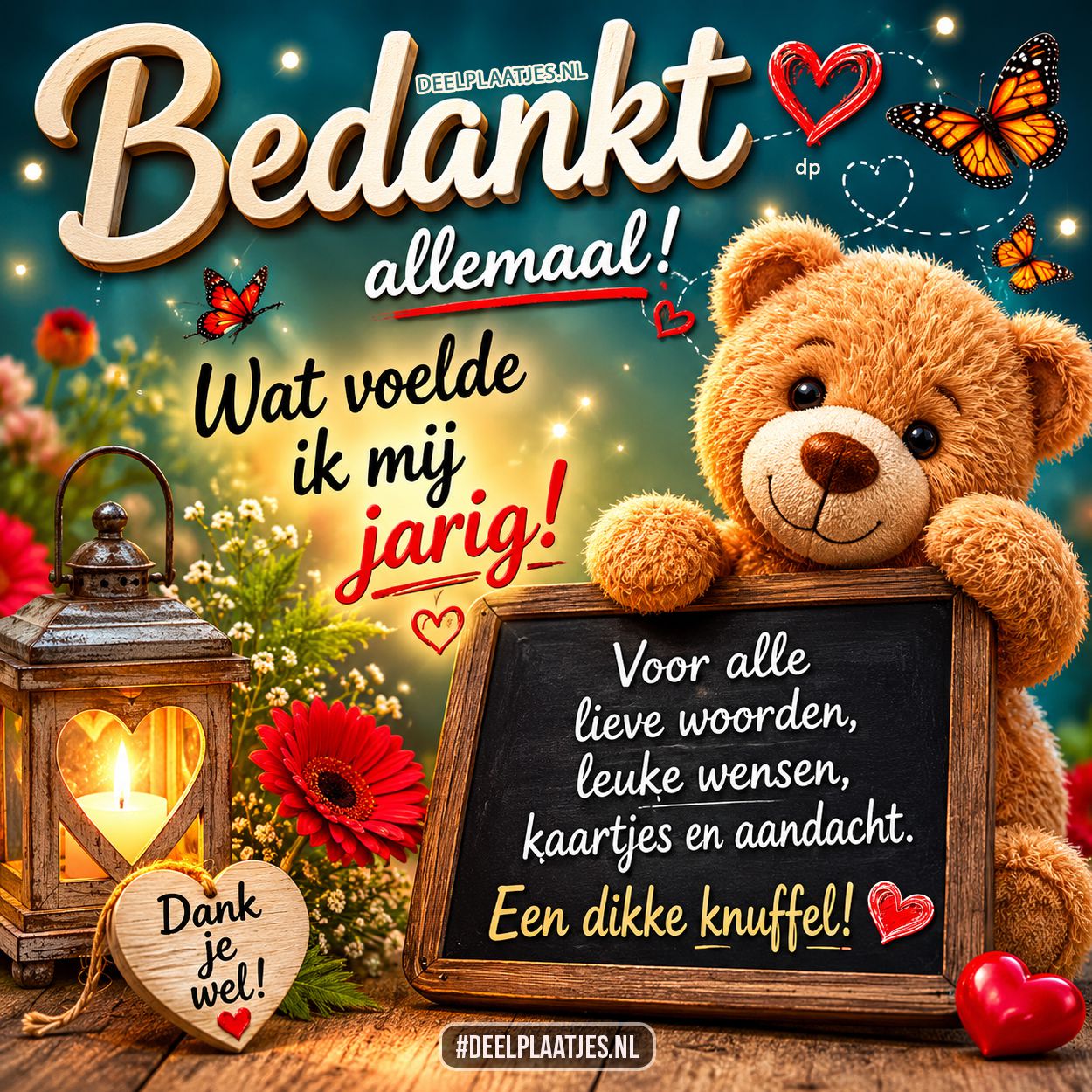 Bedankt allemaal voor alle lieve verjaardagswensen