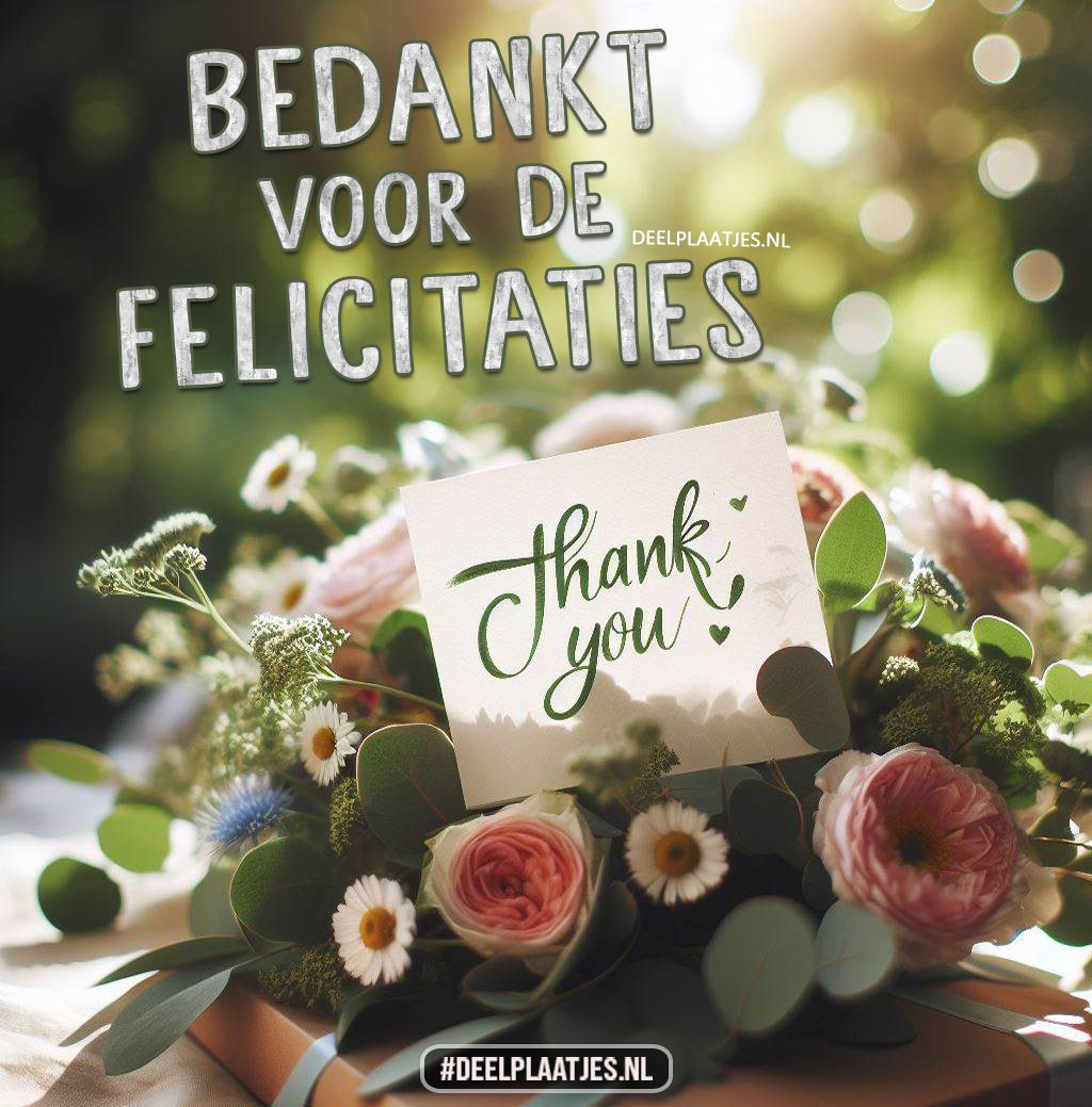 Bedankt voor de felicitaties 2