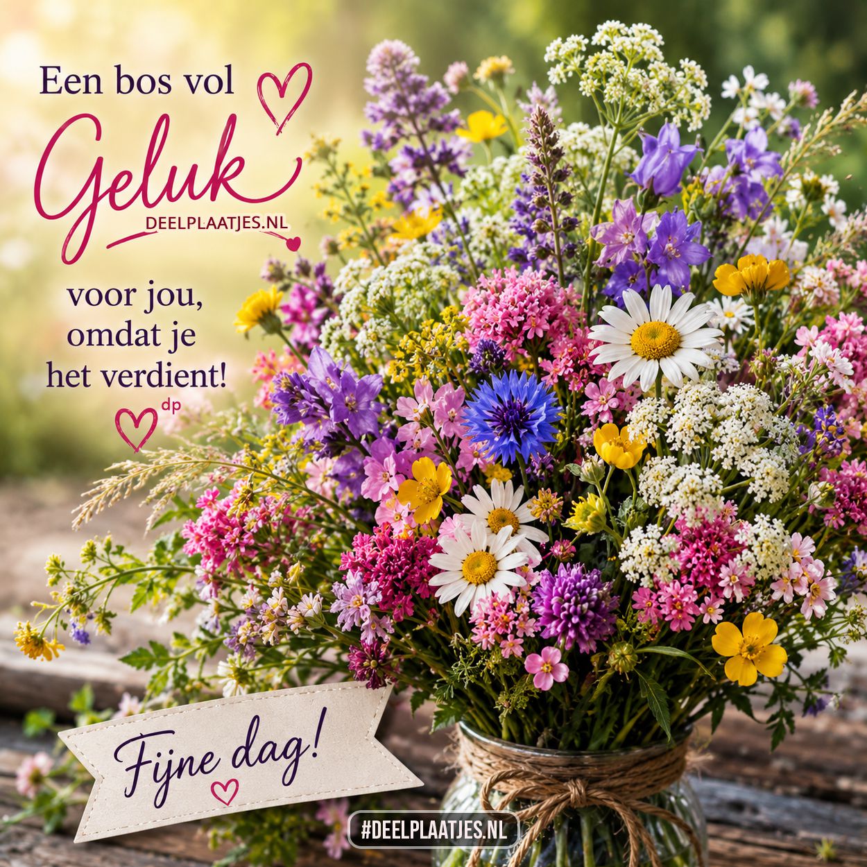Bos vol geluk met fijne dag wens