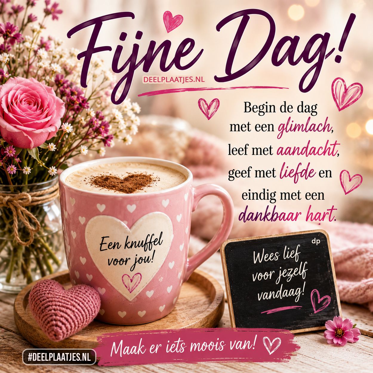 Fijne dag plaatje met liefdevolle wens