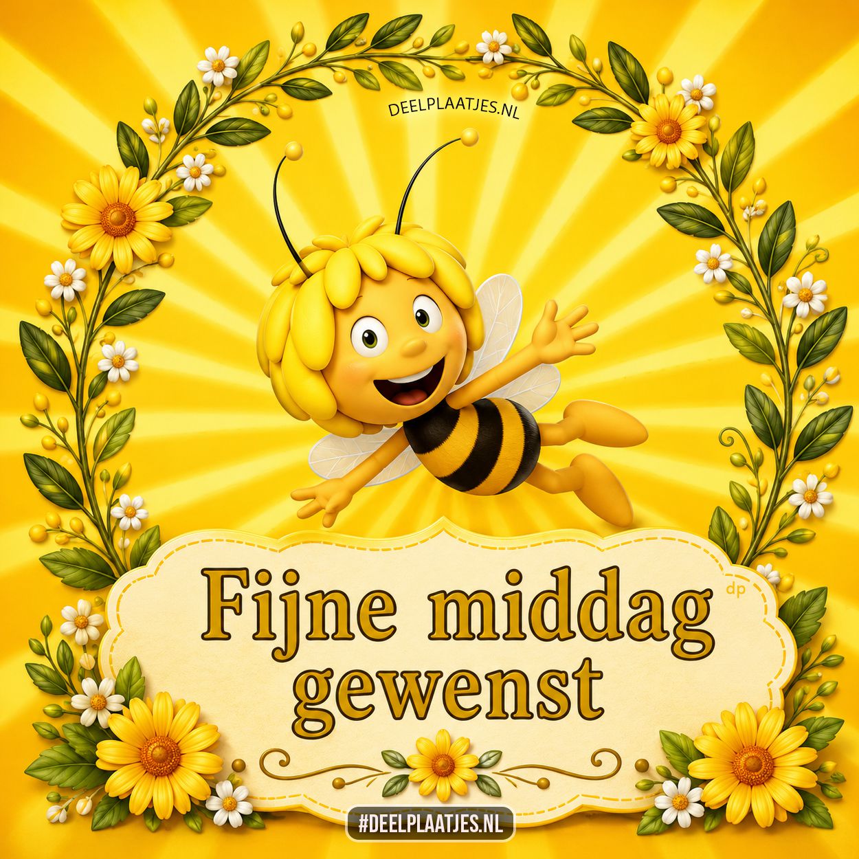 Fijne middag gewenst met een stralende groet