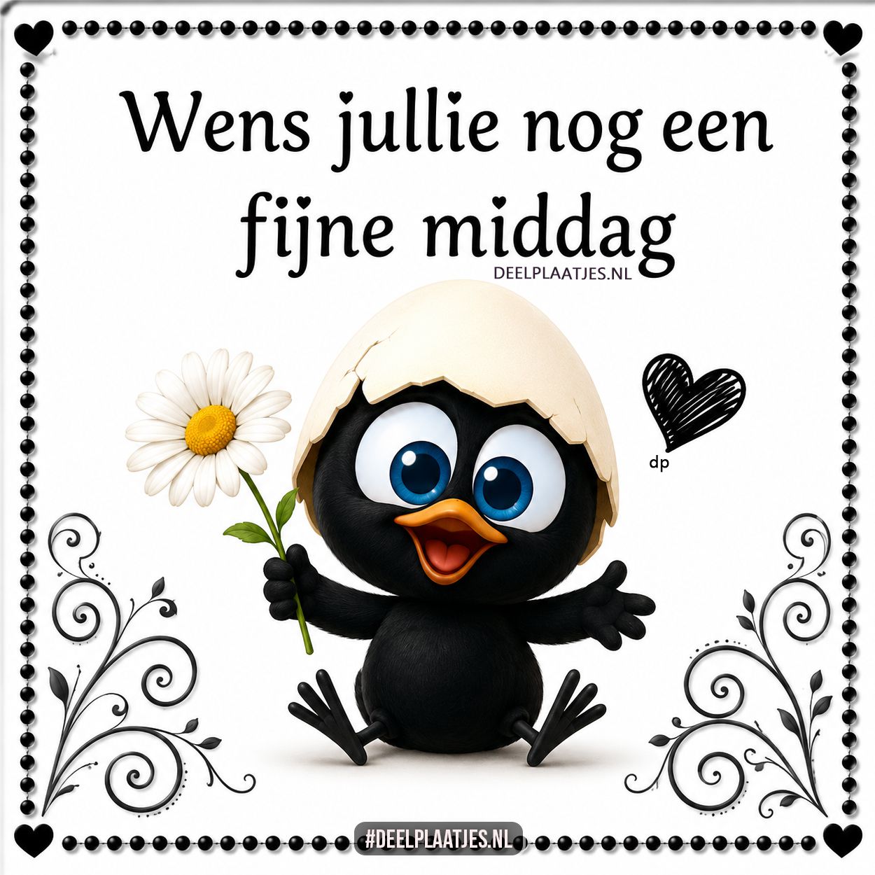 Fijne middag wensen met een schattig vogeltje plaatje