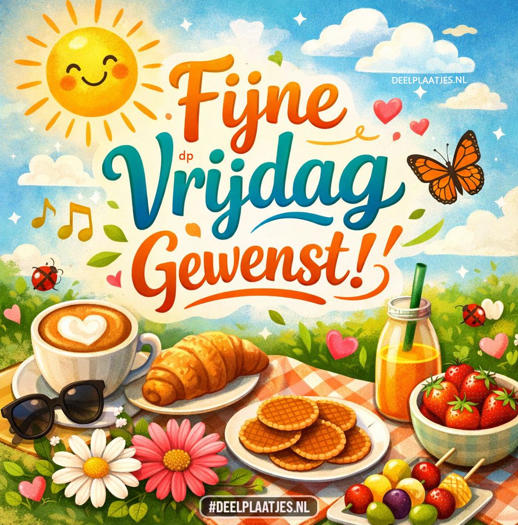 Fijne vrijdag gewenst met zon en ontbijt