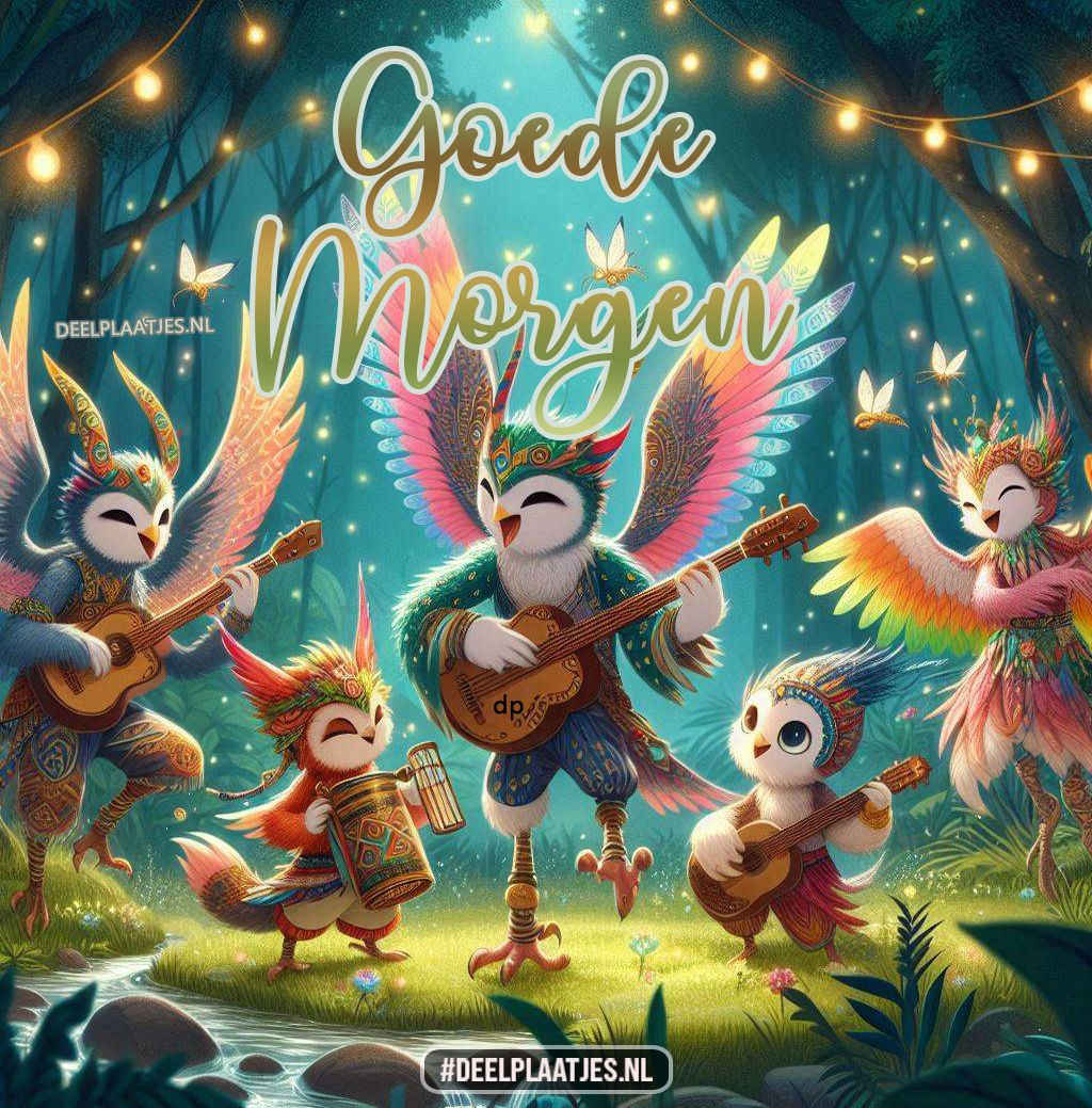 Good morning – cheerful forest music illustration