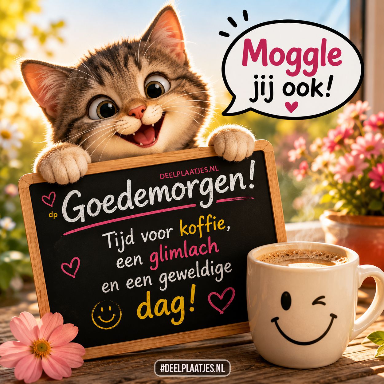 Goedemorgen koffie – grappig whatsapp plaatje met moggle