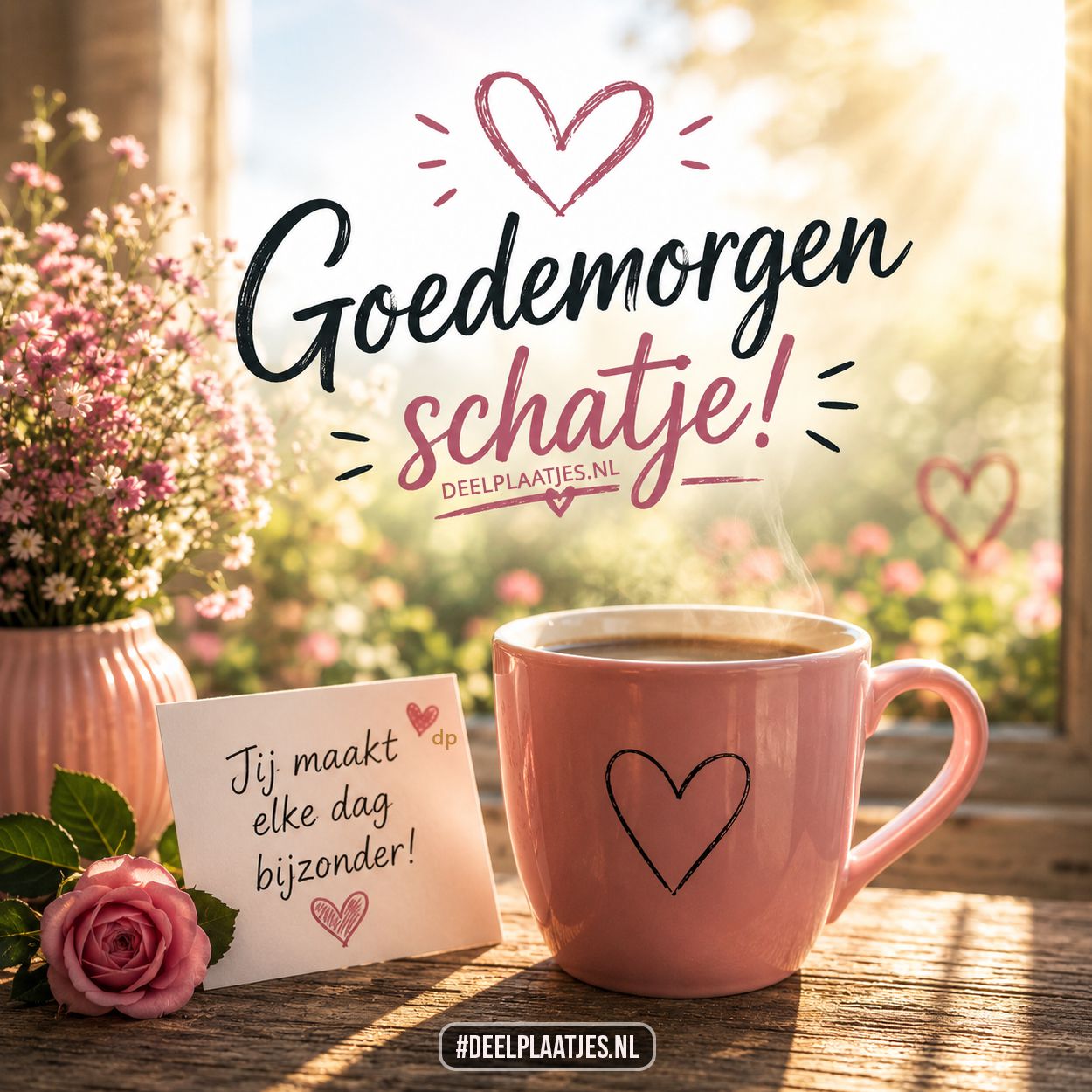 Goedemorgen schatje plaatje met liefdevolle ochtendgroet