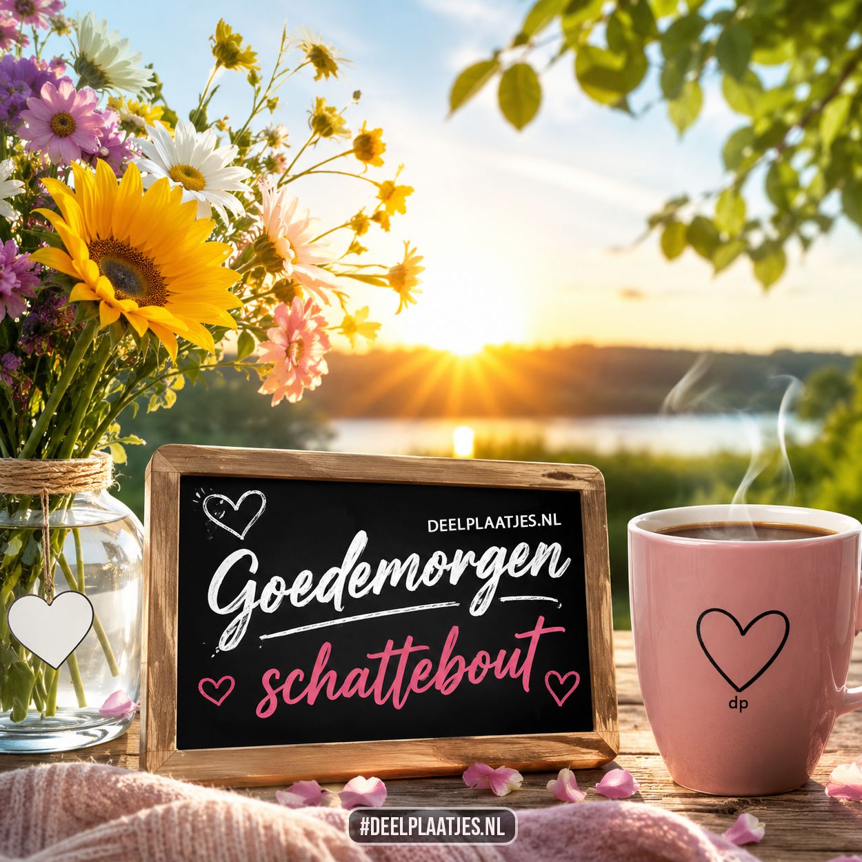 Goedemorgen schattebout – lief whatsapp plaatje met bloemen