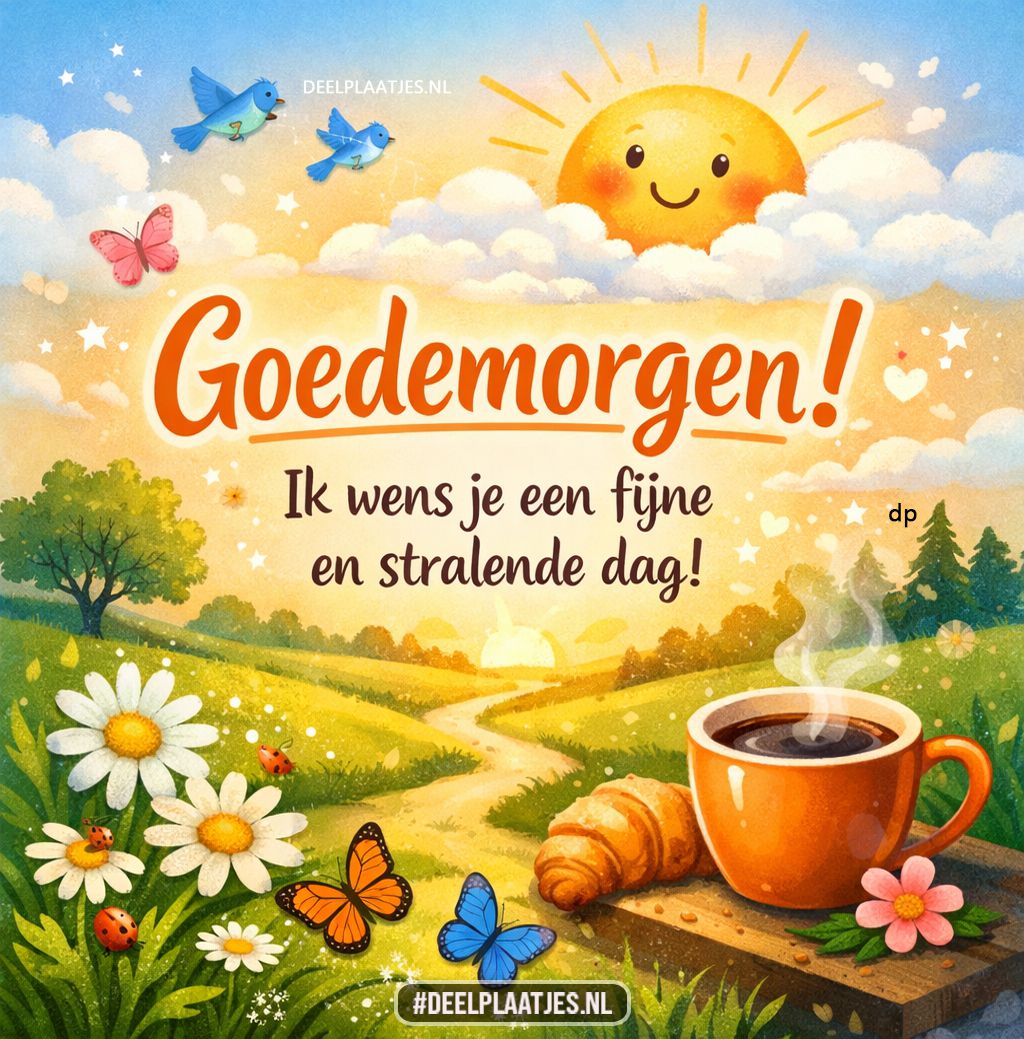 Goedemorgen wens voor een fijne en stralende dag