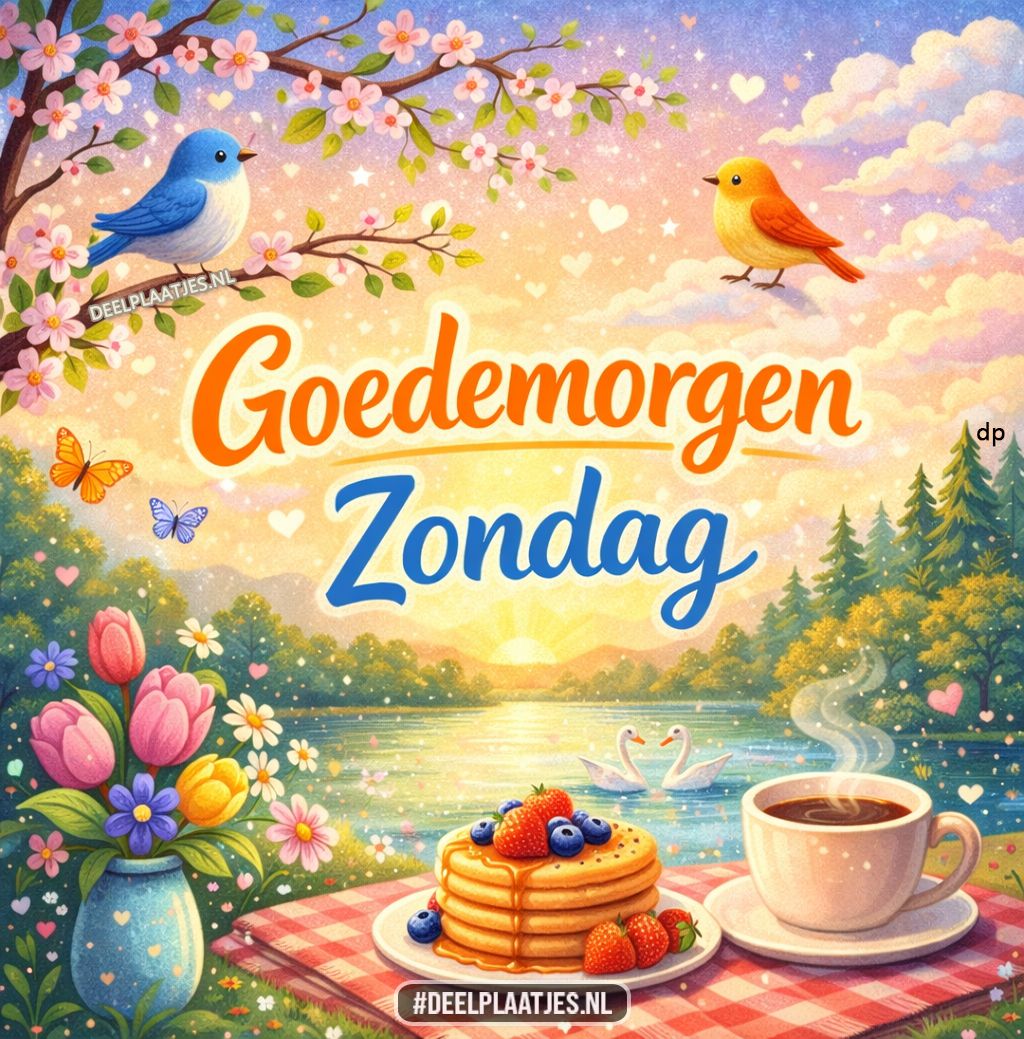 Guten morgen sonntag mit frühstück und natur