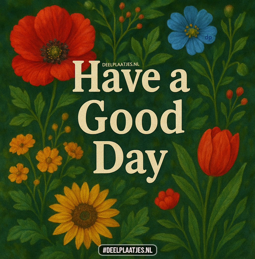 Have a good day bloemenillustratie met zonnige kleuren