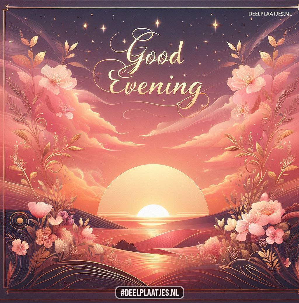 Good evening – dromerige zonsondergang illustratie