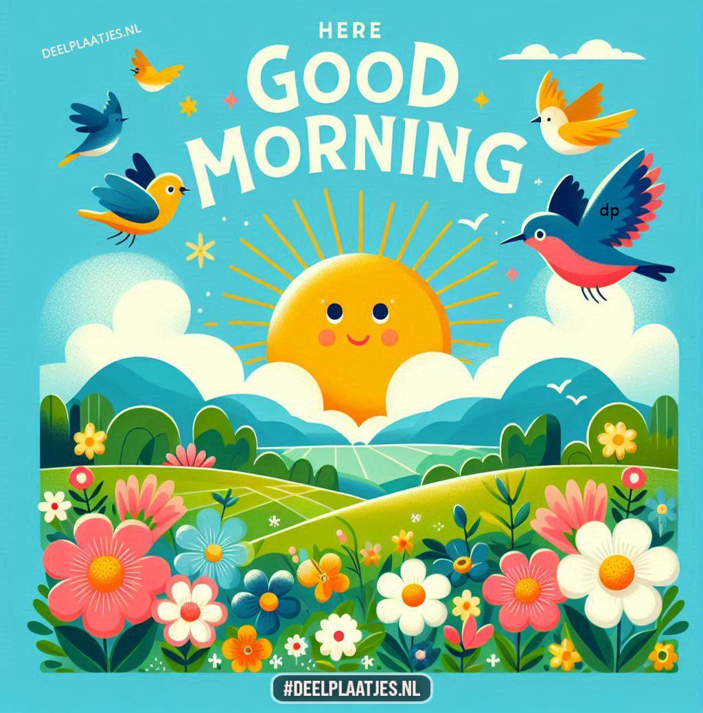 Good morning – vrolijke zonnige ochtend illustratie