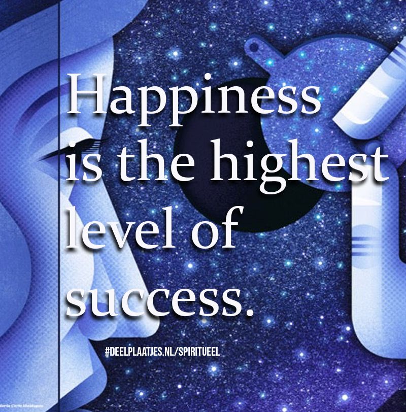 Happiness is the highest level of success