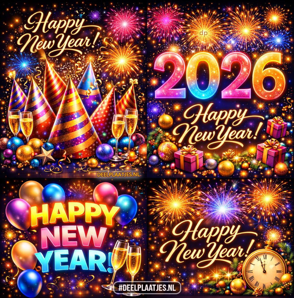 Happy new year 2026 vuurwerk en feestelijke sfeer