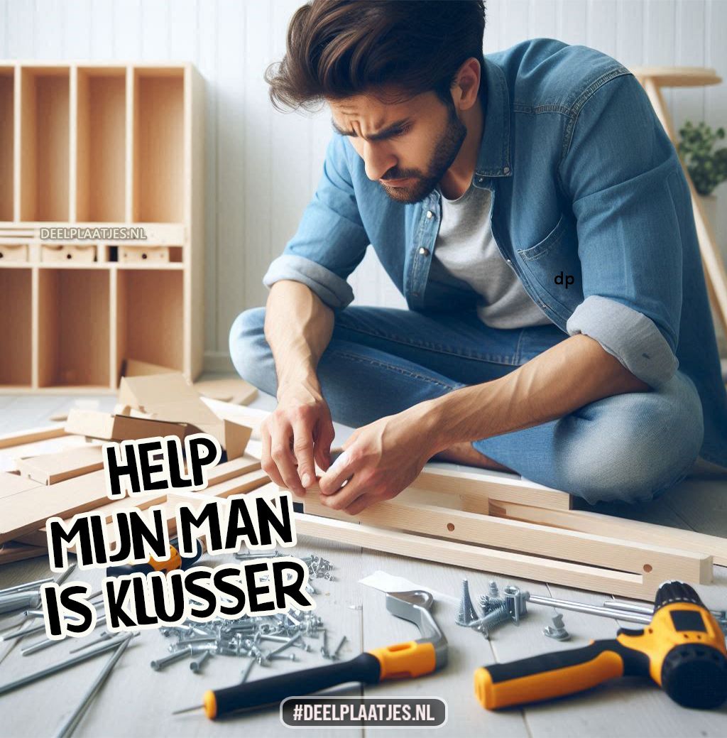 Help, mijn man is klusser – grappige afbeelding