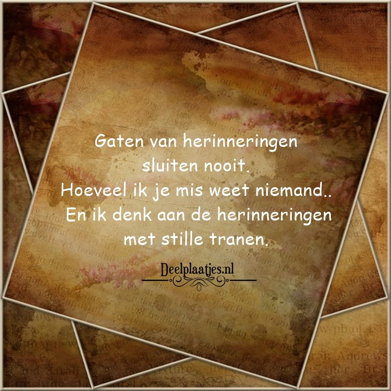 Gaten van herinneringen sluiten nooit