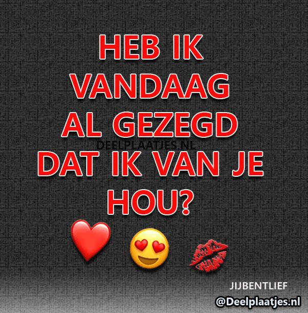 Heb ik vandaag al gezegd dat ik van je hou