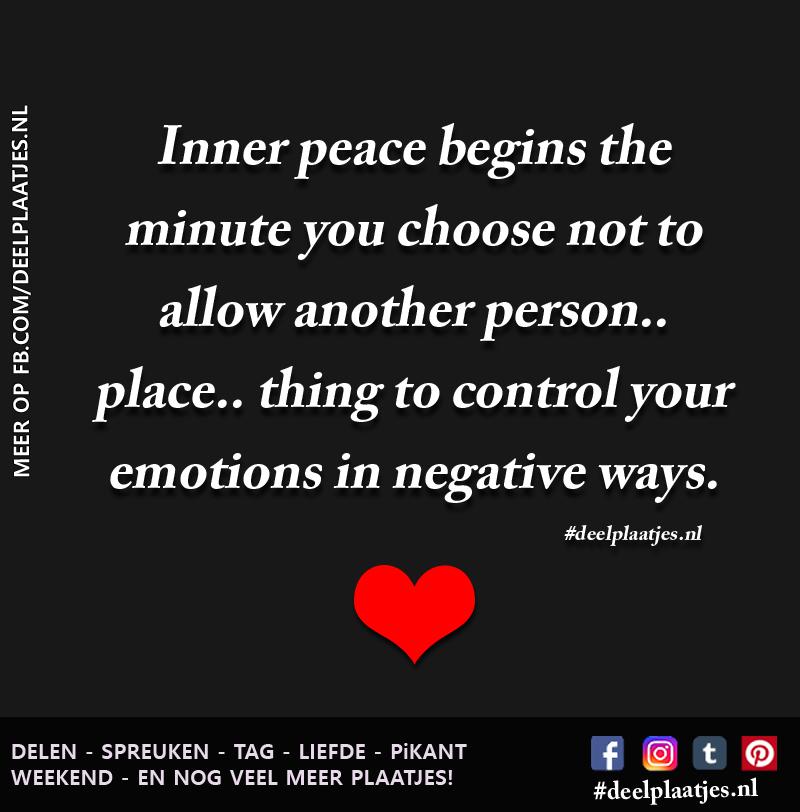 Inner peace begins the minute you