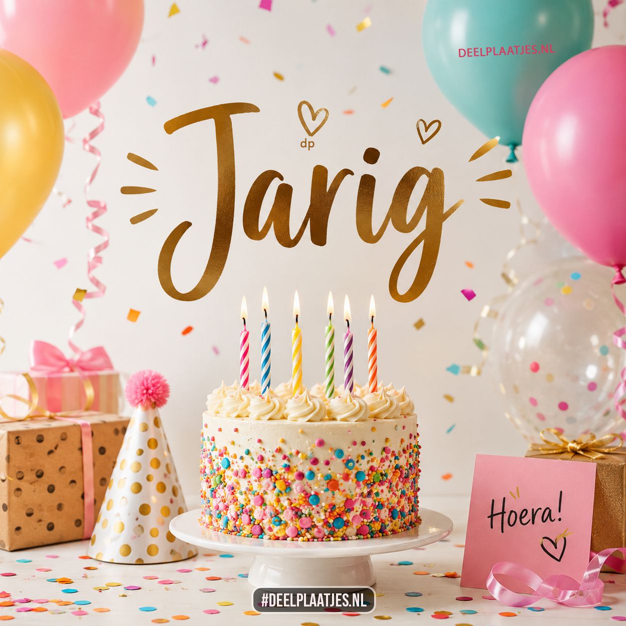 Birthday image with cake and balloons for congratulations