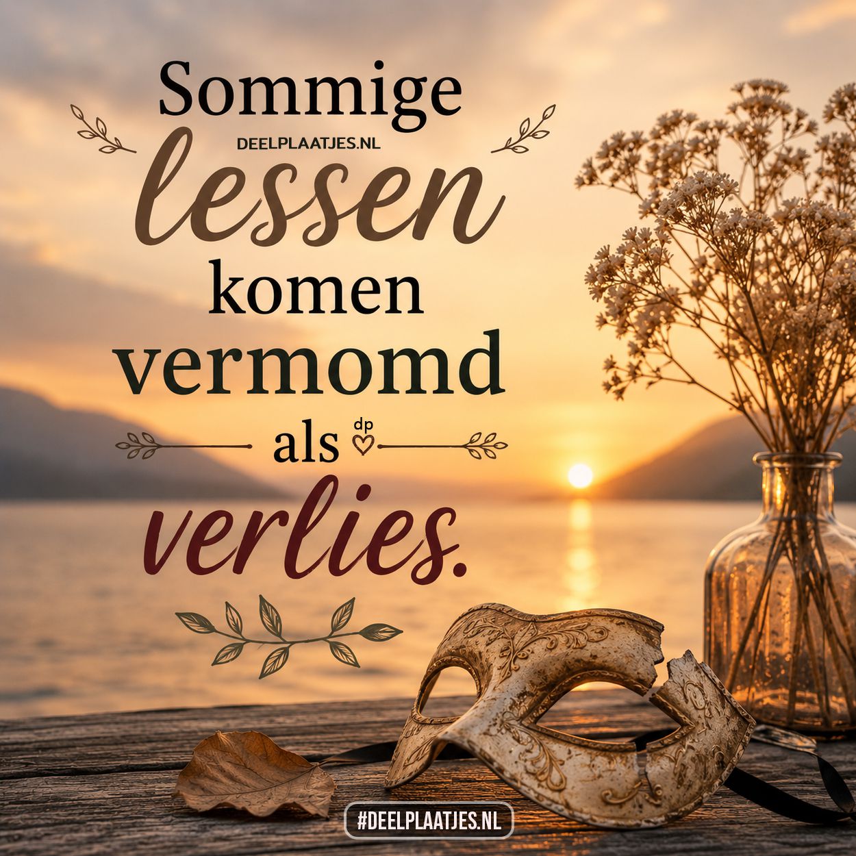 Levensles spreuk over verlies en groei