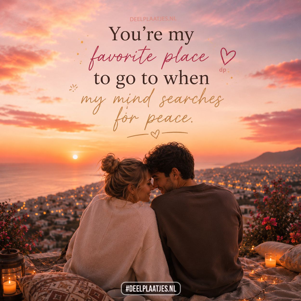 Romantische liefdesquote over rust en geborgenheid liefdes afbeelding