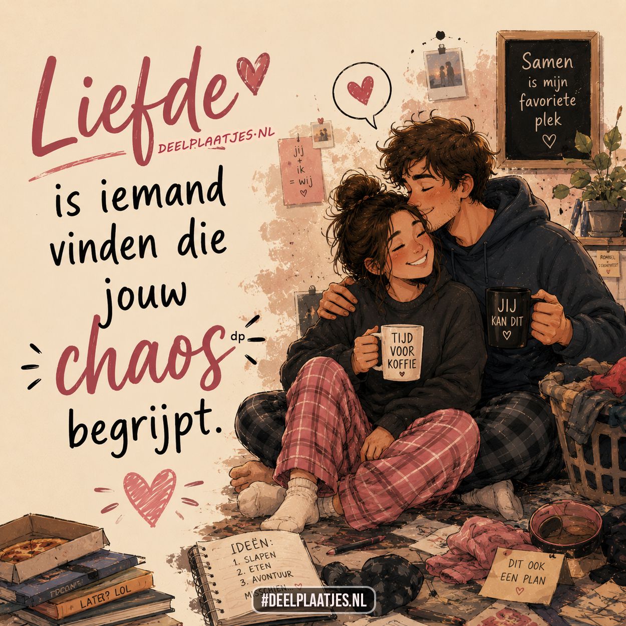 Liefde is iemand vinden die jouw chaos begrijpt