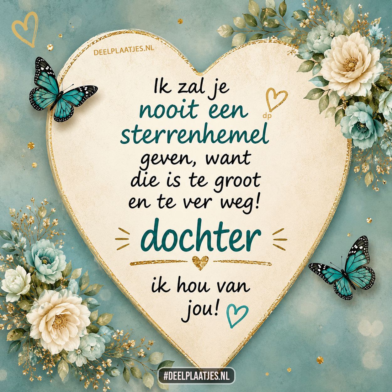 Ik zal je nooit een sterrenhemel geven dochter