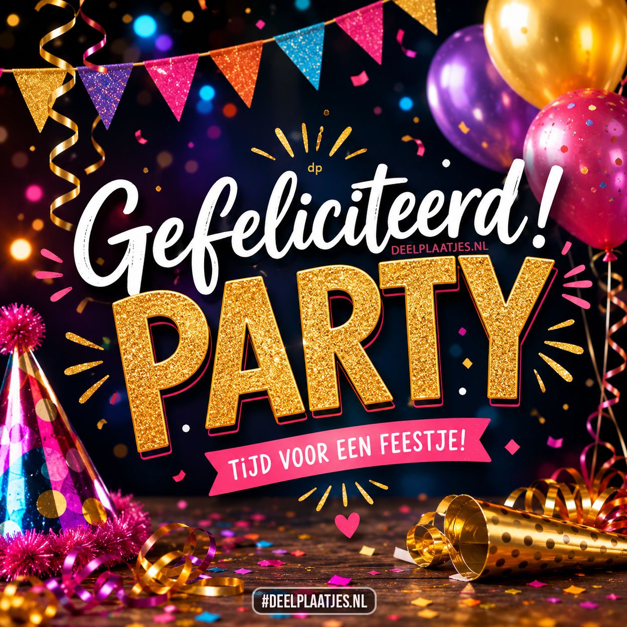 Gefeliciteerd party plaatje voor een feestelijke verjaardag gefeliciteerd plaatje