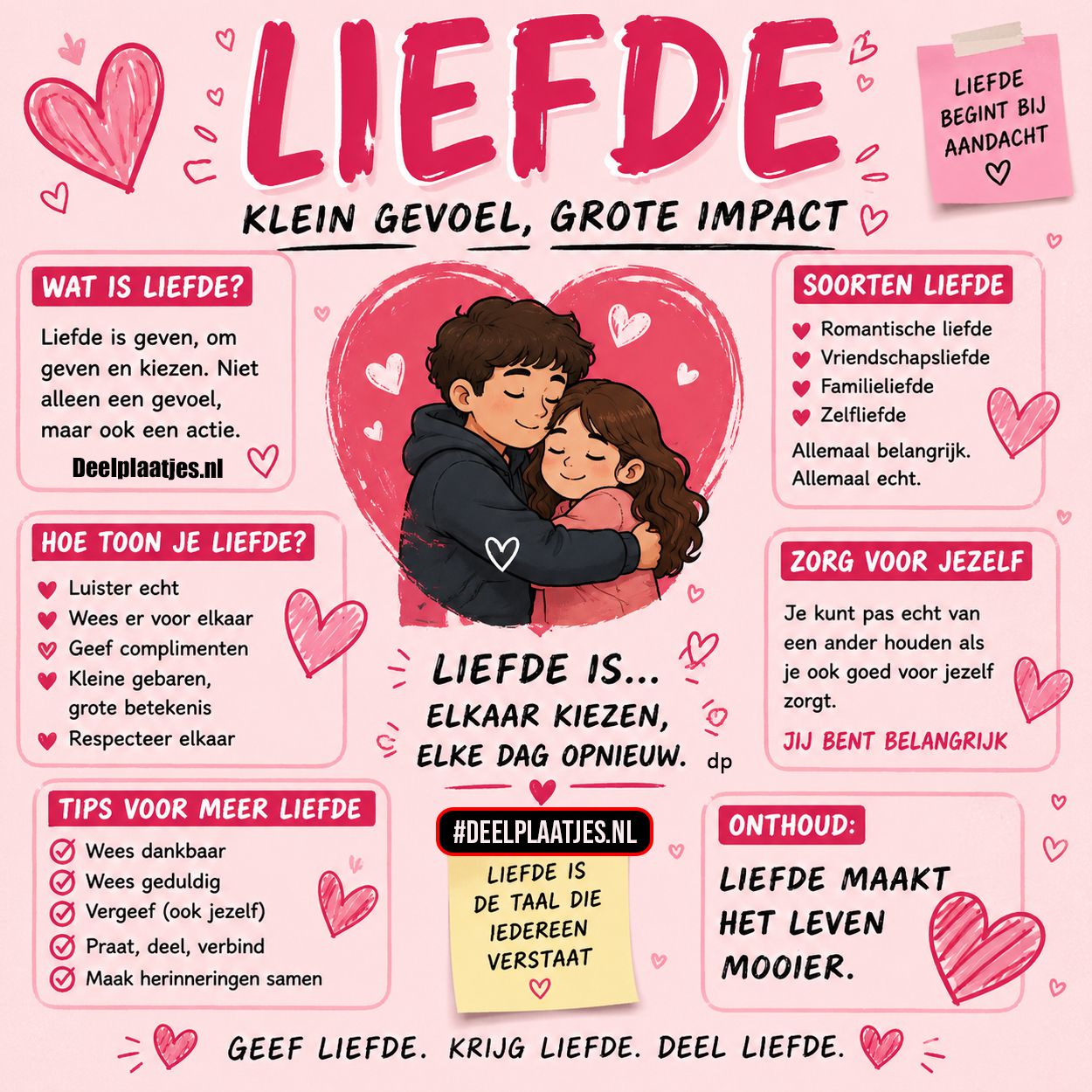 Liefde afbeelding met warme en lieve boodschap