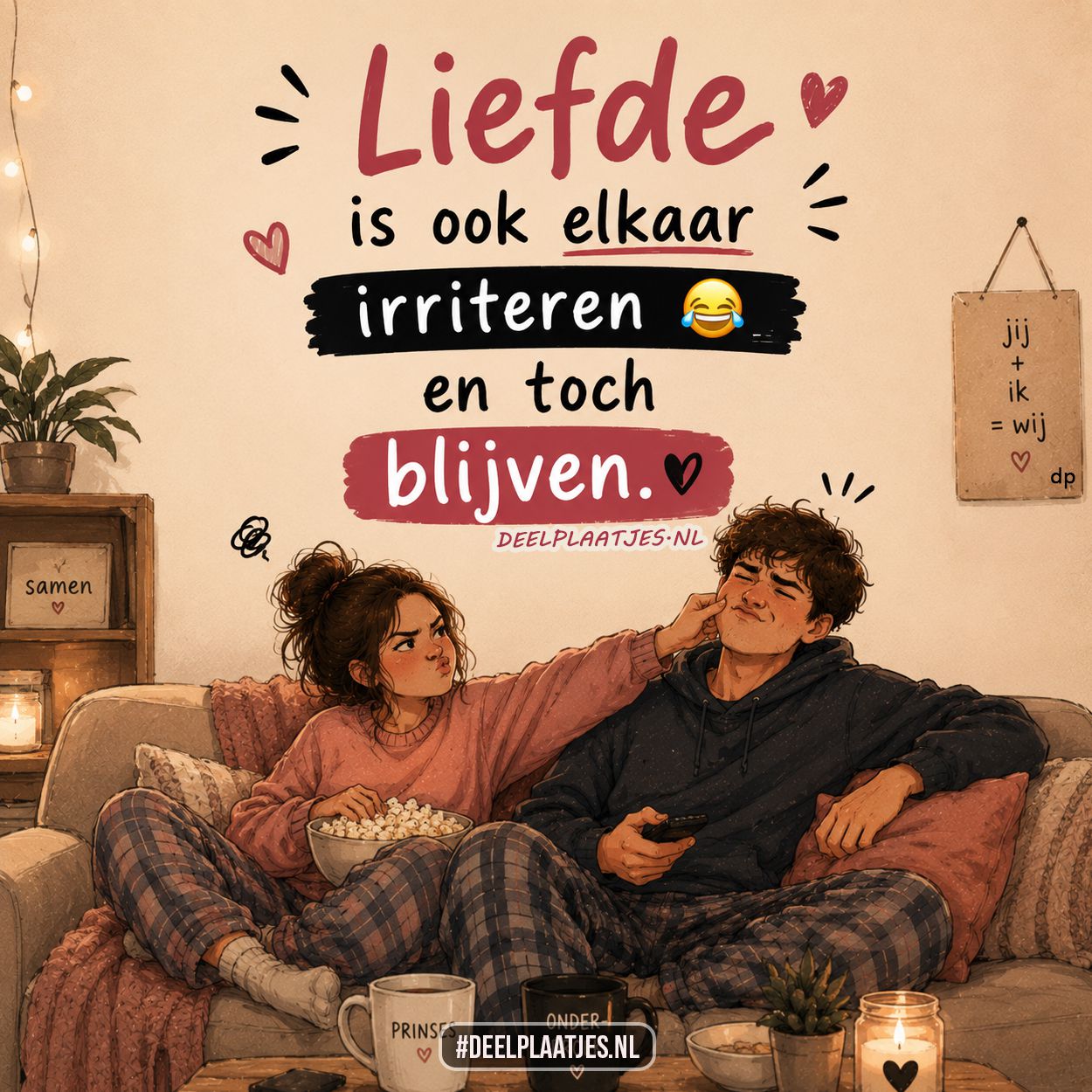 Liefde is ook elkaar irriteren en toch blijven
