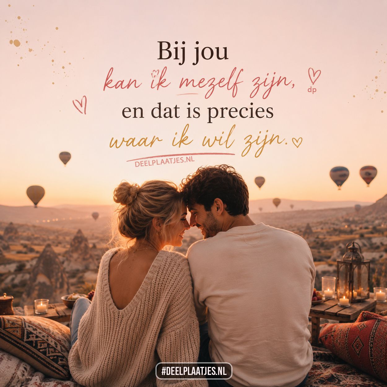Liefdes spreuk: bij jou kan ik mezelf zijn