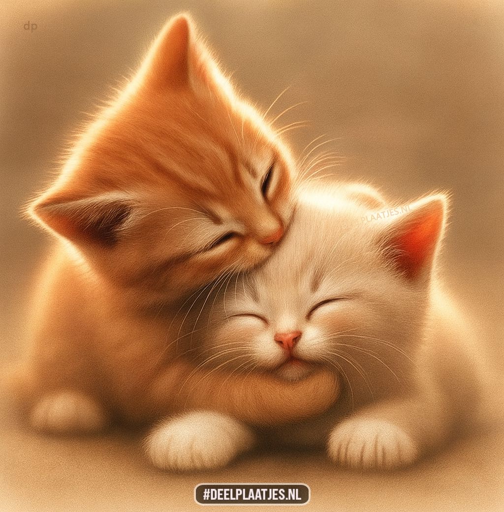 Schattige katjes die liefde tonen