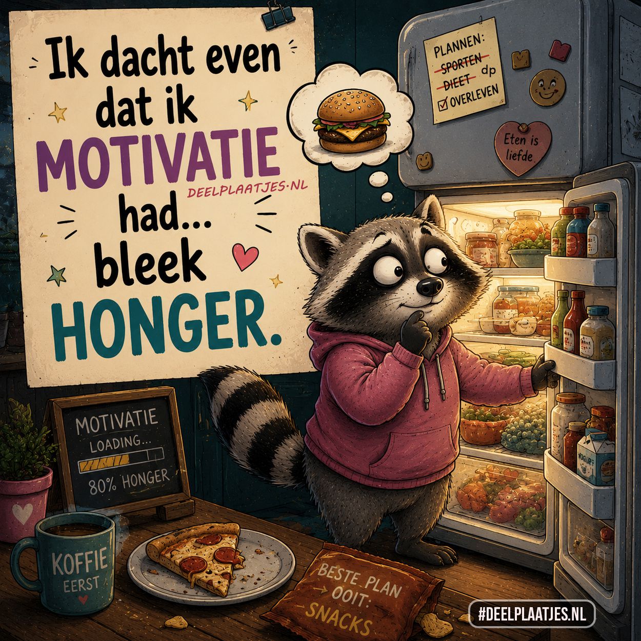 Ik dacht even dat ik motivatie had bleek honger