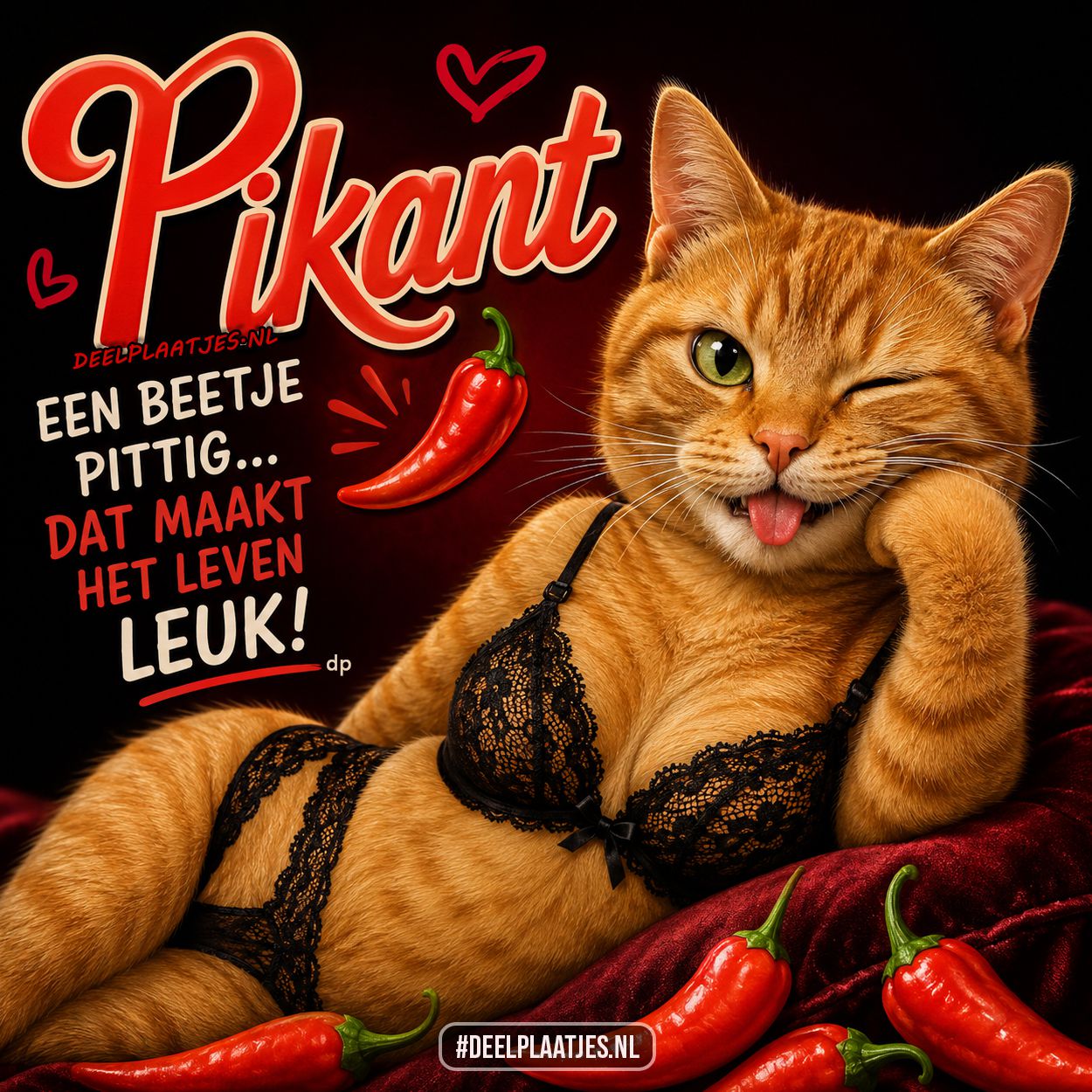 Pikant humor plaatje met grappige kat