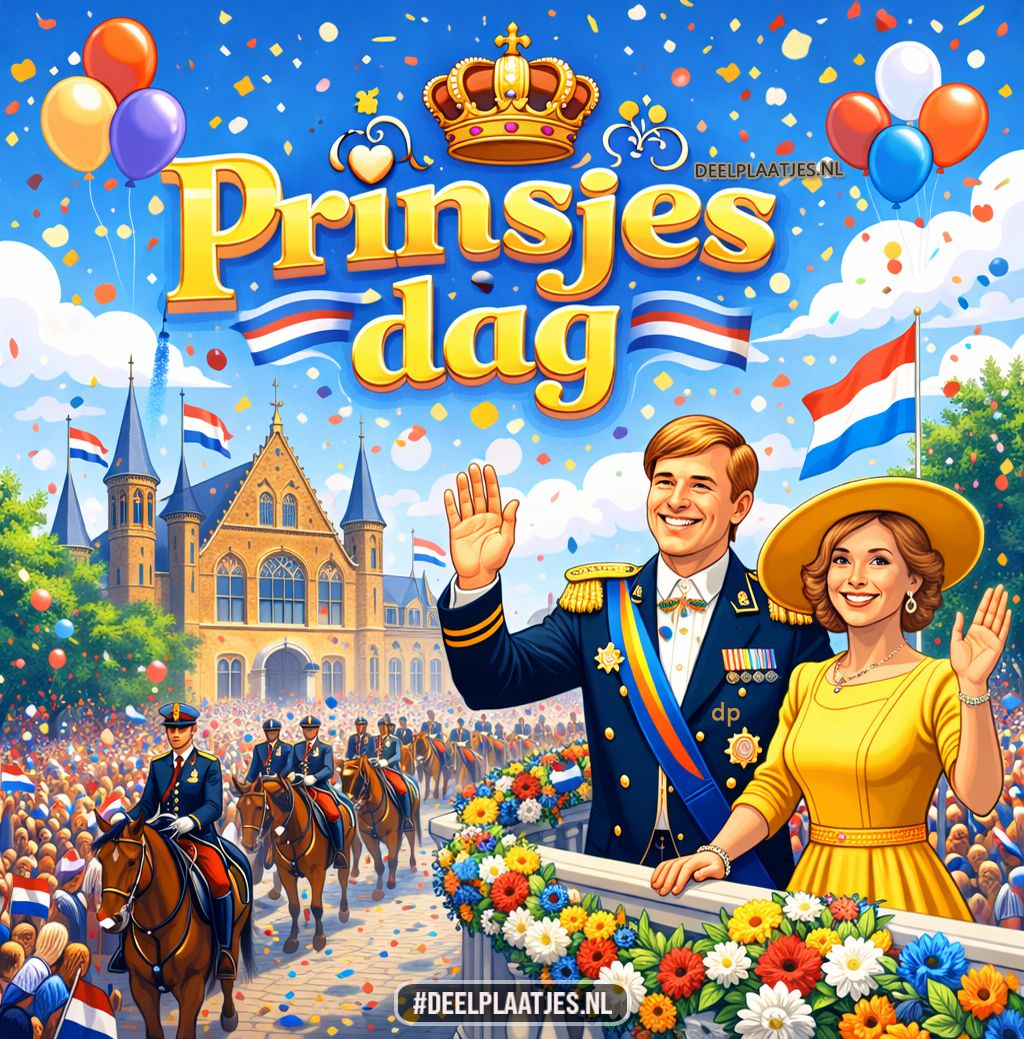 Prinsjesdag – feestelijke afbeelding met koning en koningin