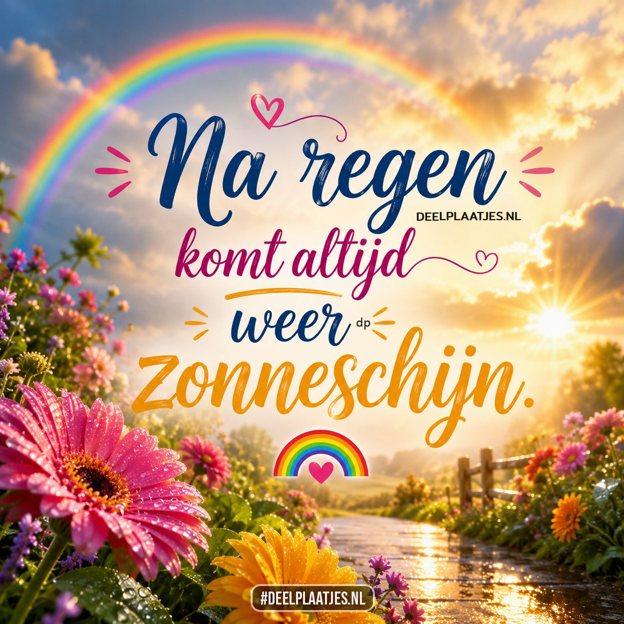 Na regen komt zonneschijn plaatje met hoop