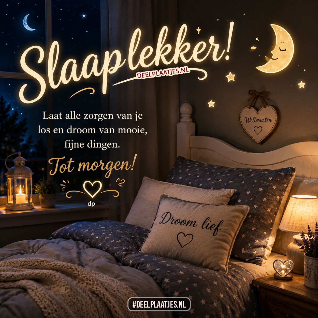 Slaap lekker plaatje met tot morgen nachtgroet