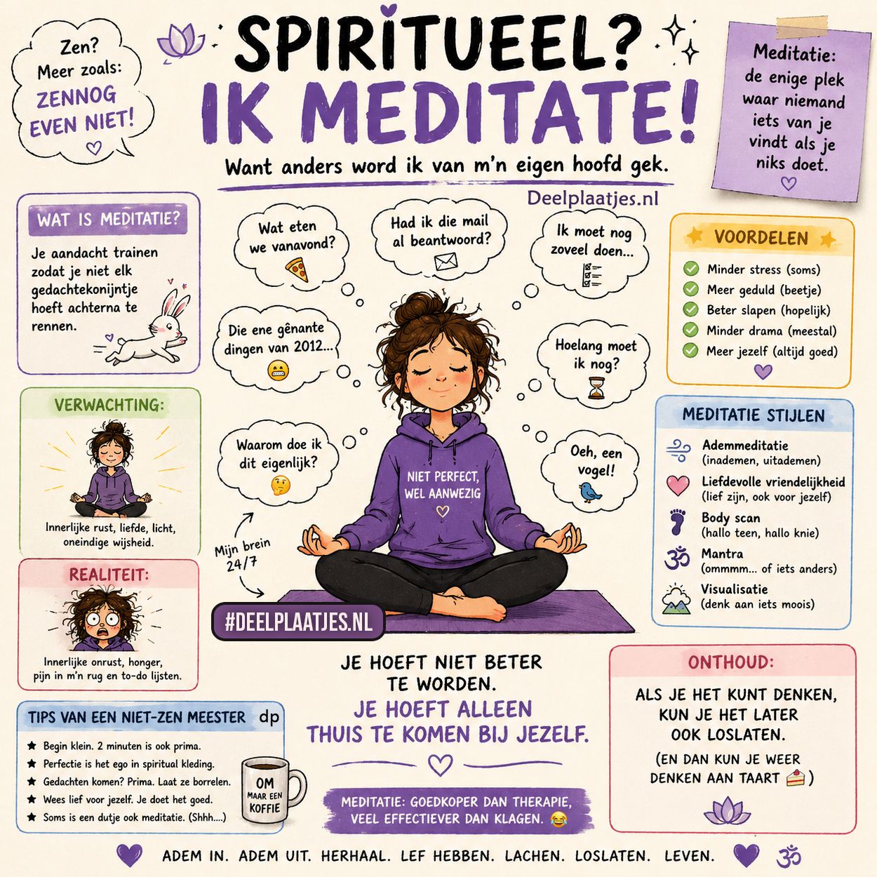 Spiritueel mediteren met humor en zelfliefde