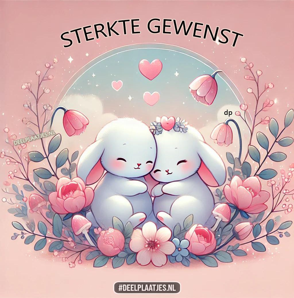 Sterkte gewenst – lieve troostvolle illustratie