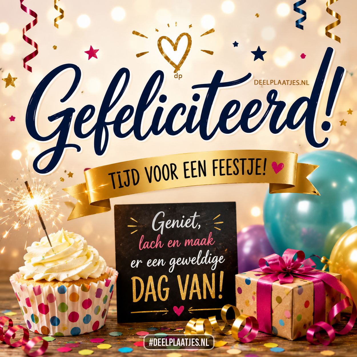 Congratulations image for a festive birthday celebration