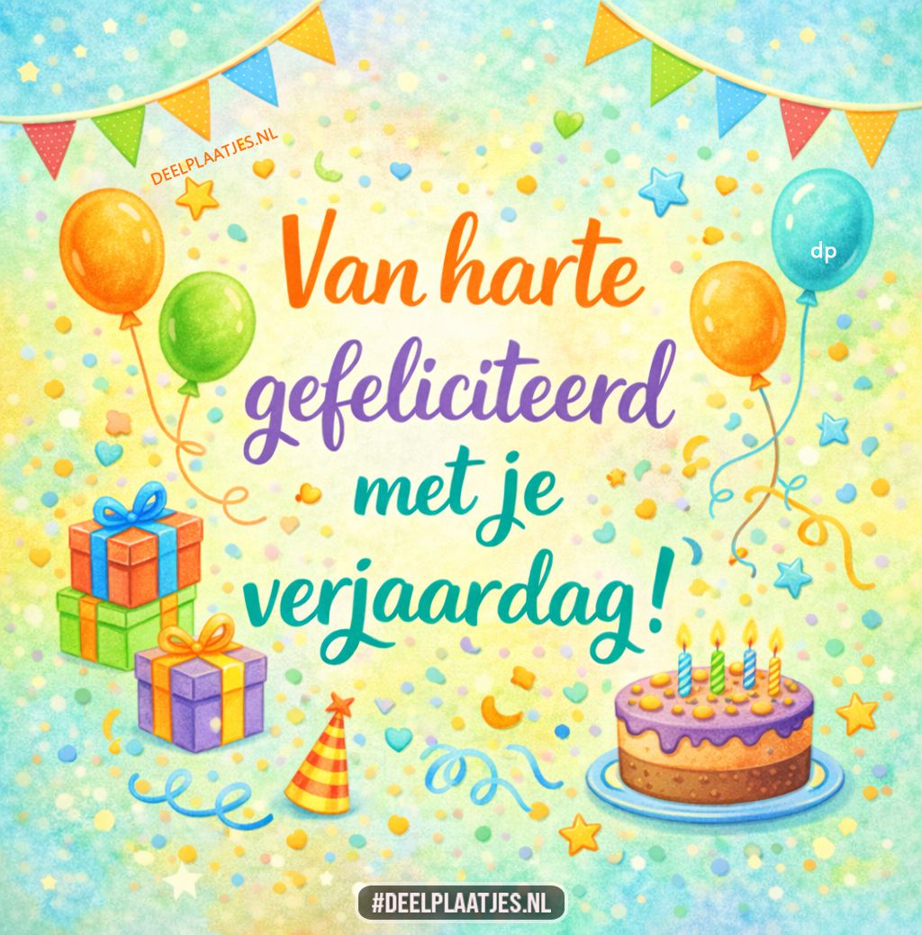 Van harte gefeliciteerd met je verjaardag – vrolijk plaatje