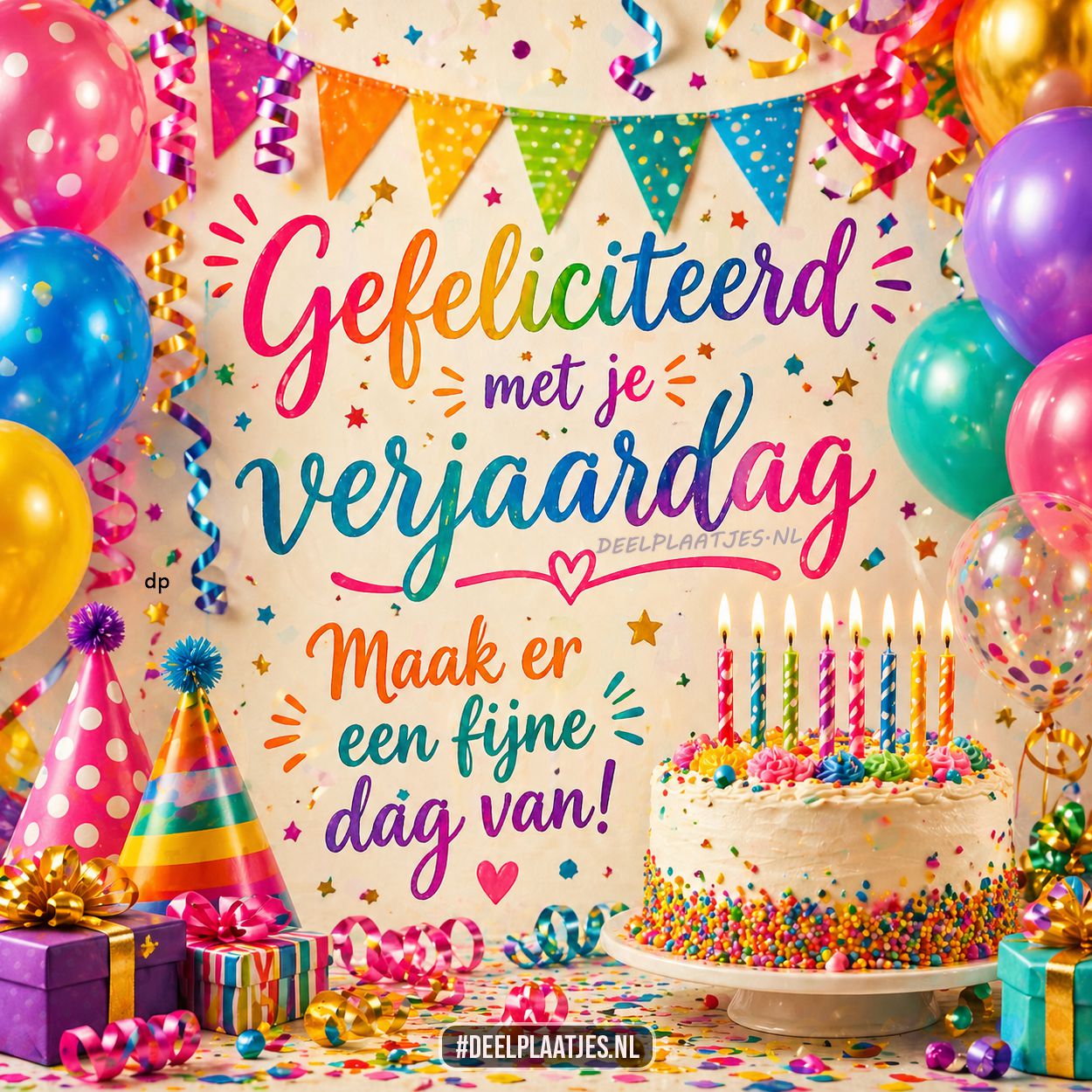 Gefeliciteerd met je verjaardag kleurrijke feest afbeelding
