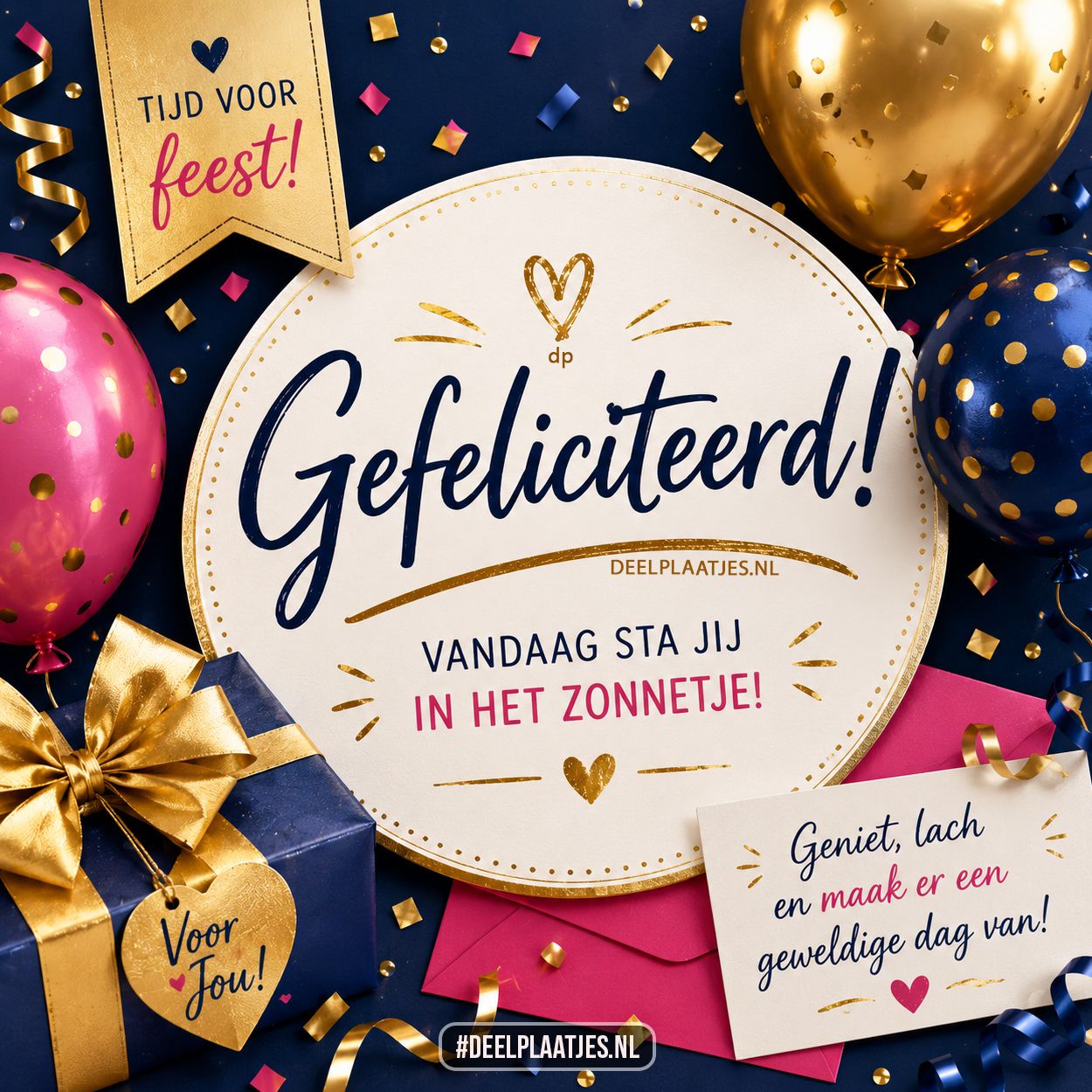 Gefeliciteerd afbeelding vandaag sta jij in het zonnetje