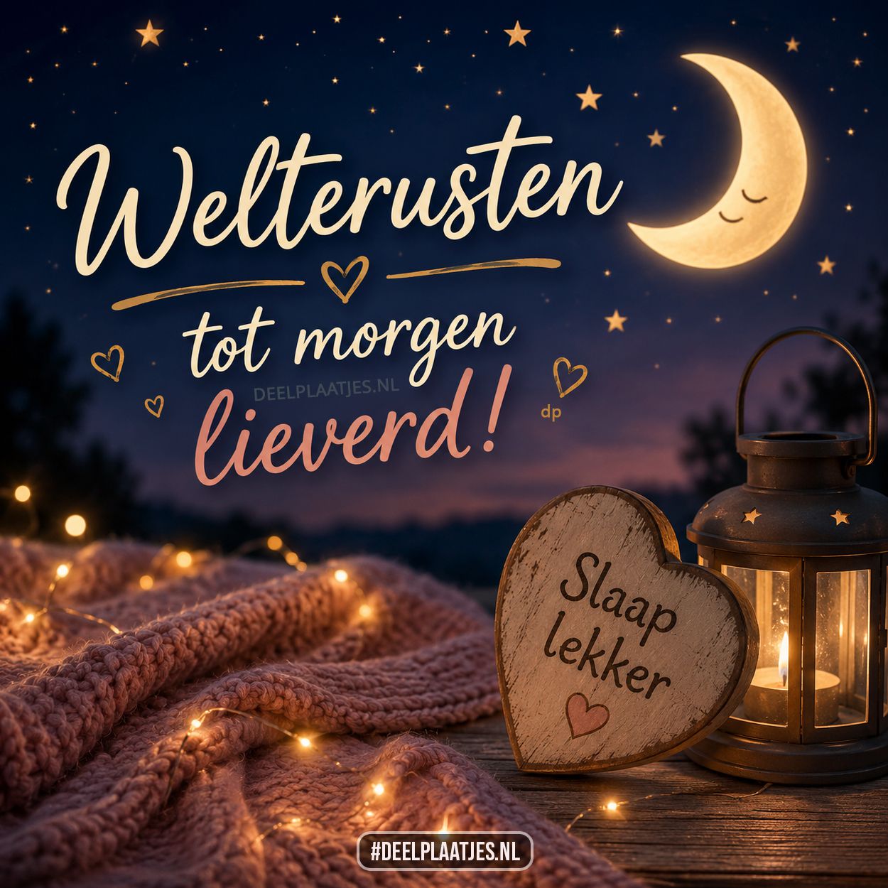 Welterusten lieverd plaatje met slaap lekker wens