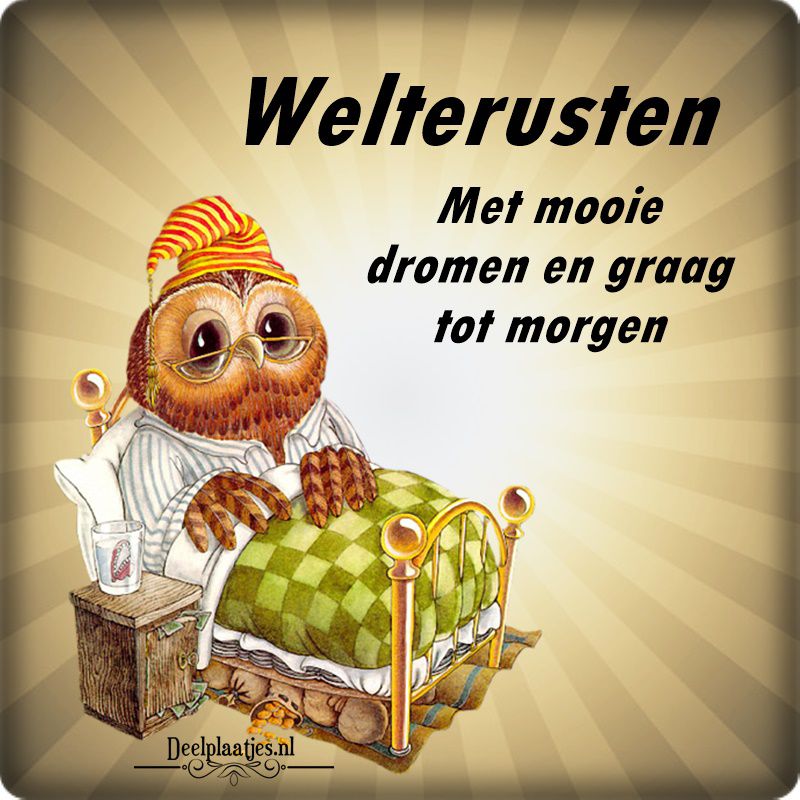 Welterusten met mooie dromen