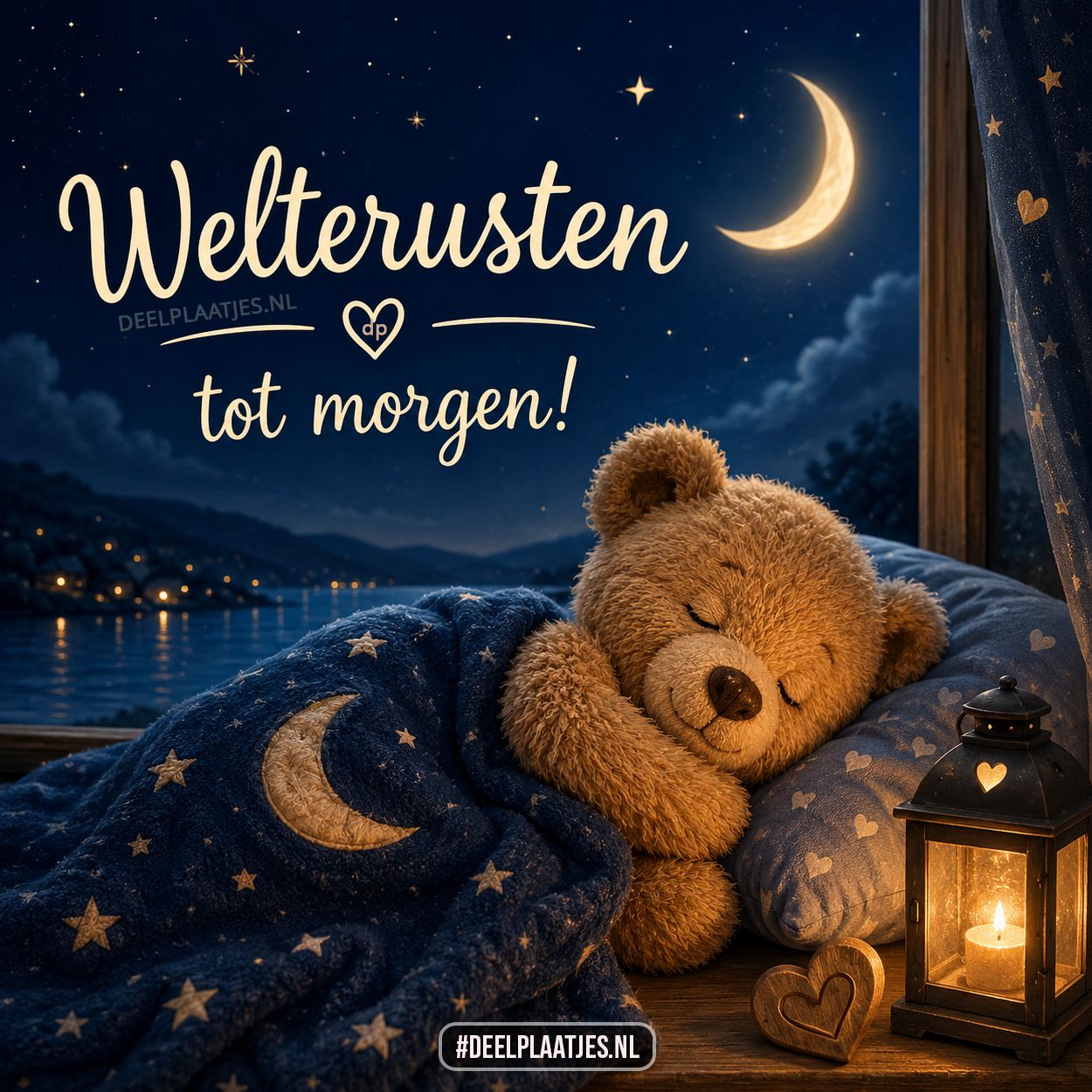 Welterusten plaatje met tot morgen slaapwens