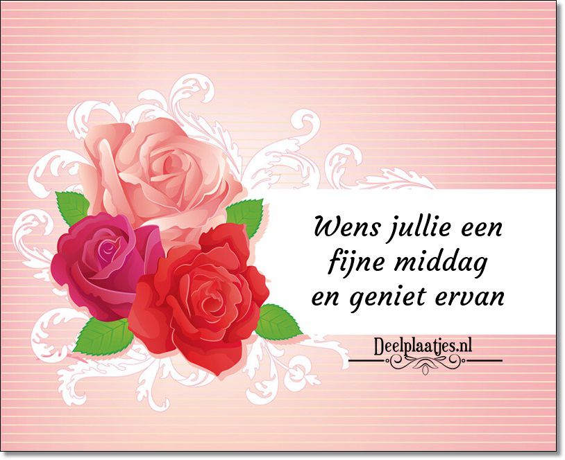 Wens jullie een fijne middag en geniet ervan