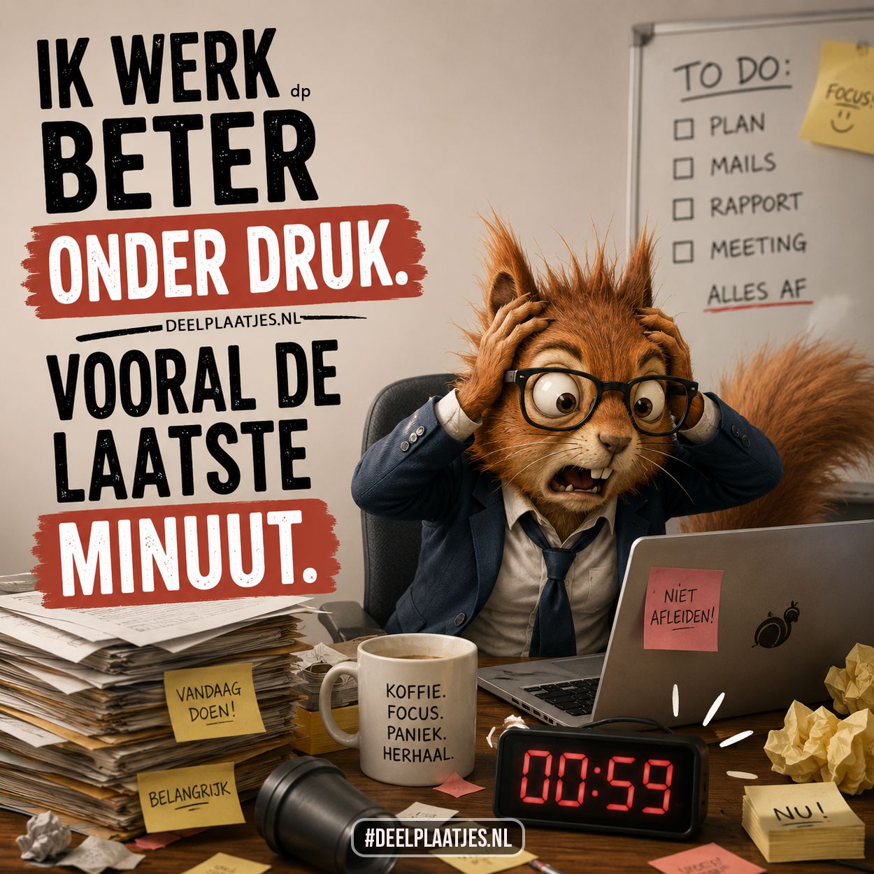 Werkdruk plaatje voor whatsapp en social media