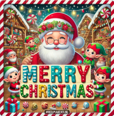 Der Weihnachtsmann und seine fröhlichen Elfen