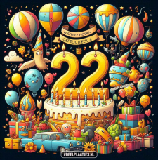 Hiephiep hoera iemand is 22